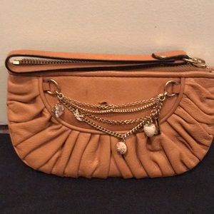 Juicy leather charm wristlet